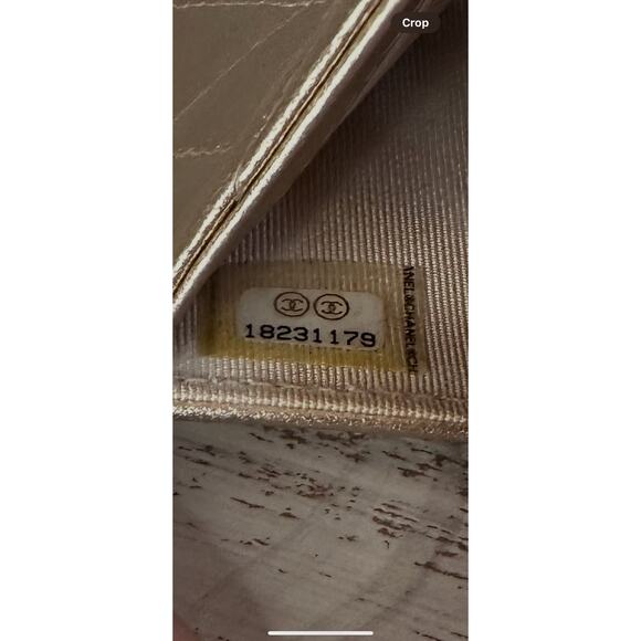 Authentic Chanel Champagne Gold Quilted Lambskin Bifold Wallet - Picture 7 of 8